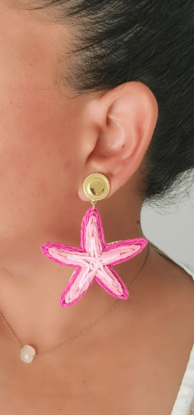Boucles d'oreilles Etoile de mer rose