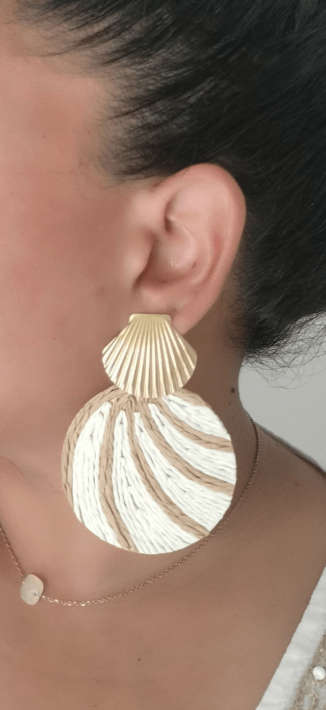 Boucles d'oreilles Raphia tissé 