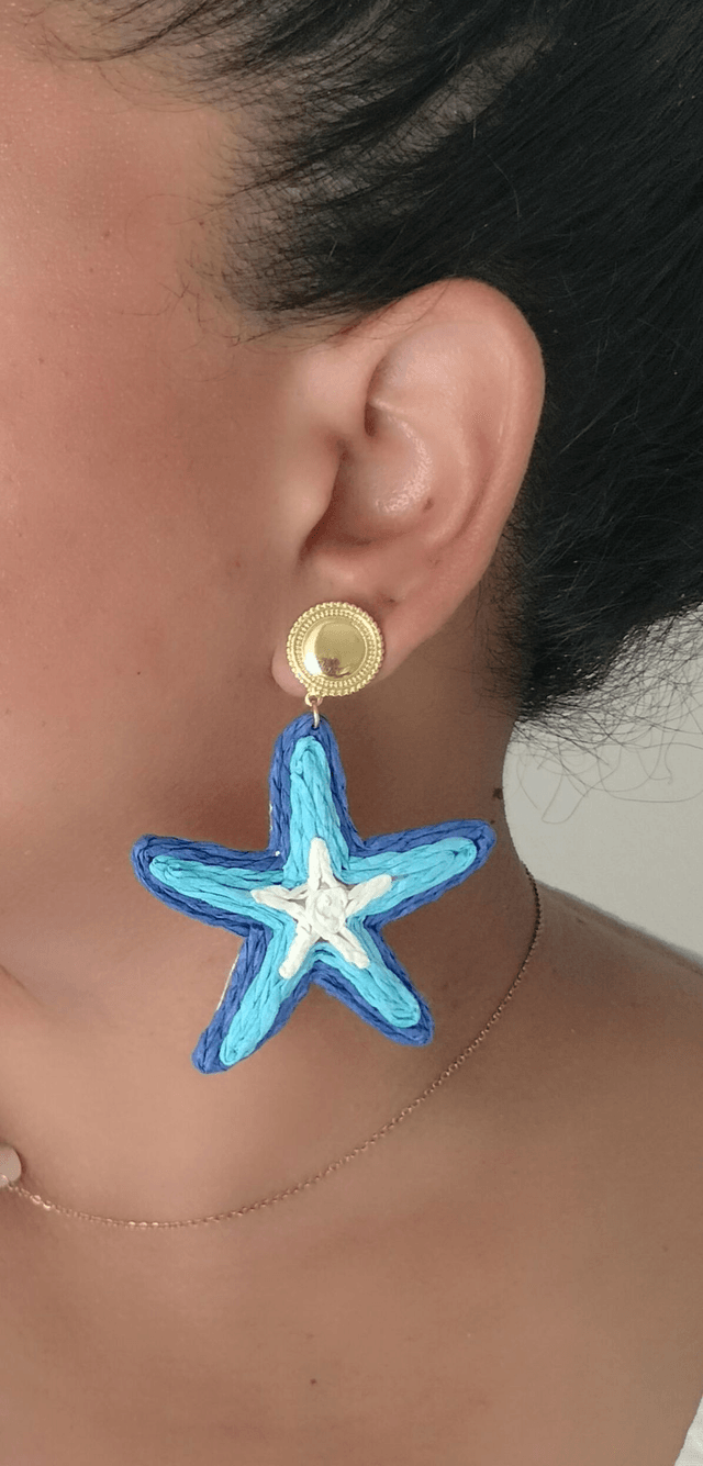 Boucles d'oreilles Etoile de mer bleu
